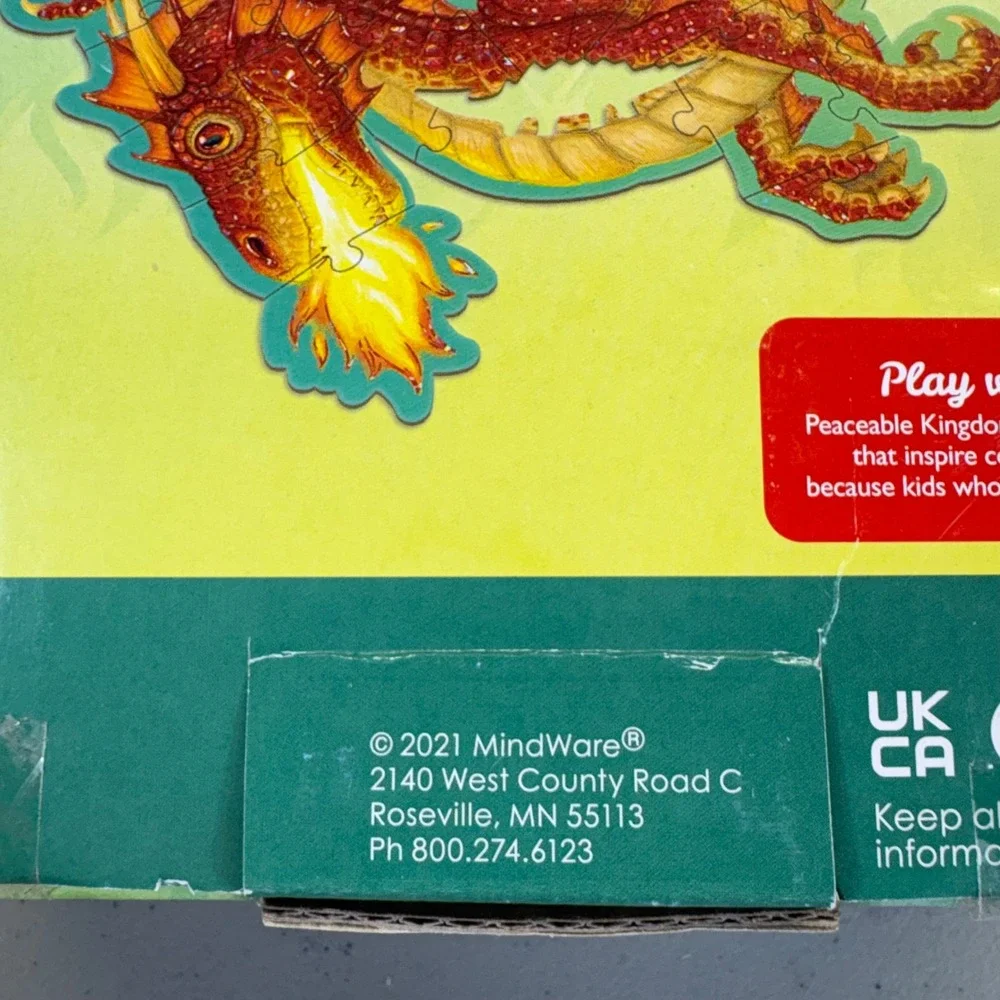 Peaceable Kingdom Shiny Dragon Floor Puzzle 55 Piece Foil Accents Ages 5+ PZ52